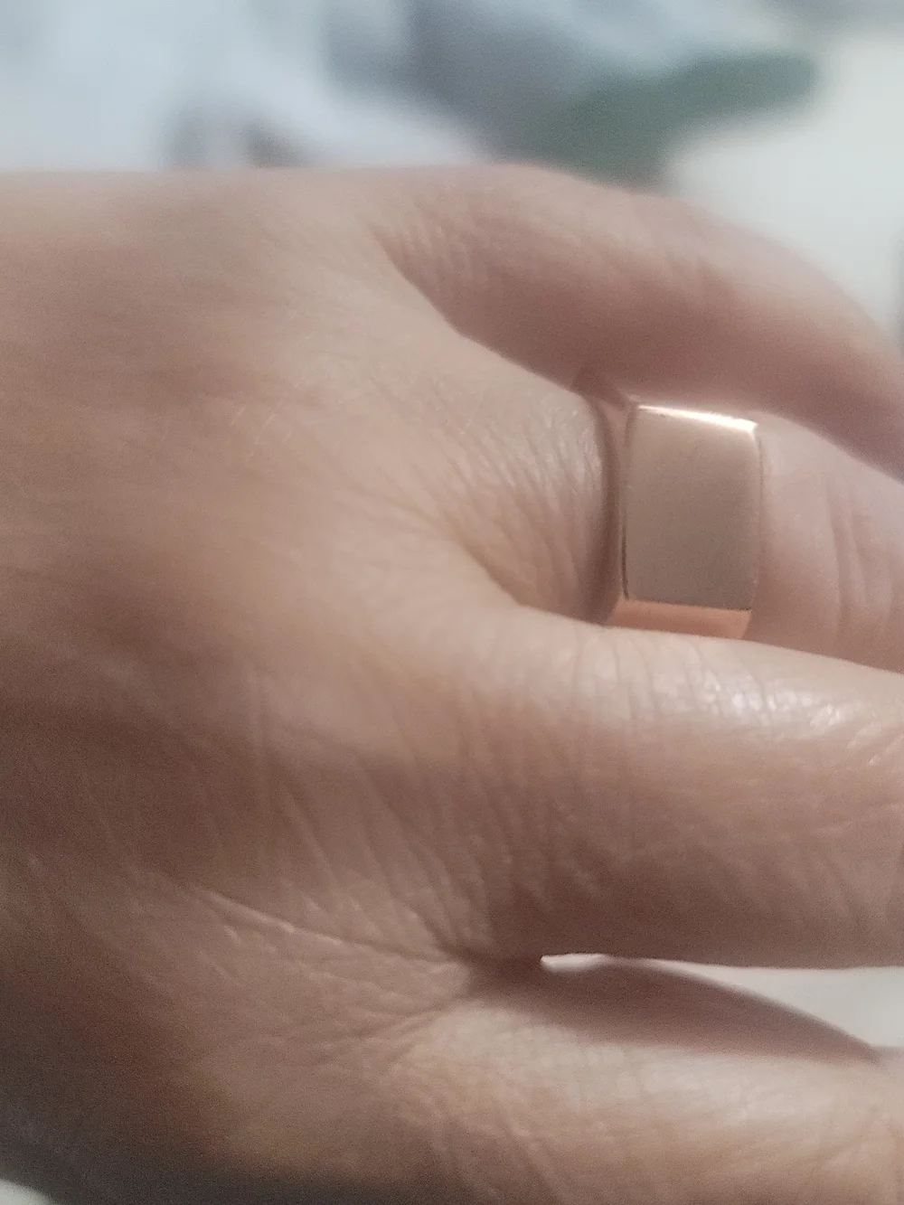 Polished Rose Gold Bolt Band Ring